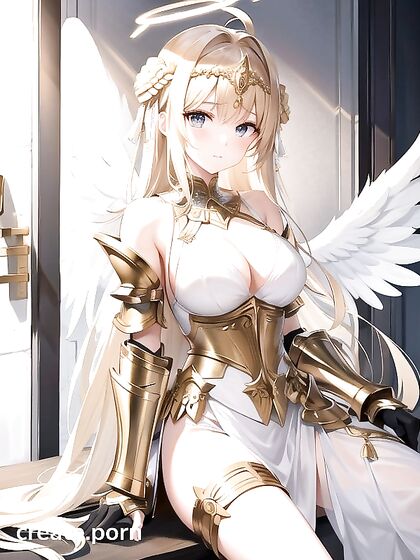 Angel Wears Armor Gloves for Intense Hentai Pleasure Sessions
