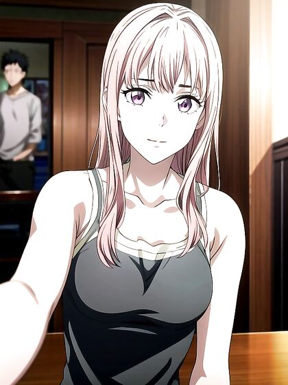 Selfie Angle Adventures - Pink's Intimate Screencaps in Seductive Hentai AI Image