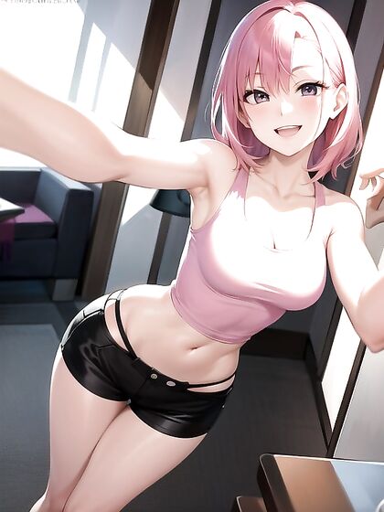 Pink hentai delight - Happy moments captured in selfie pleasures