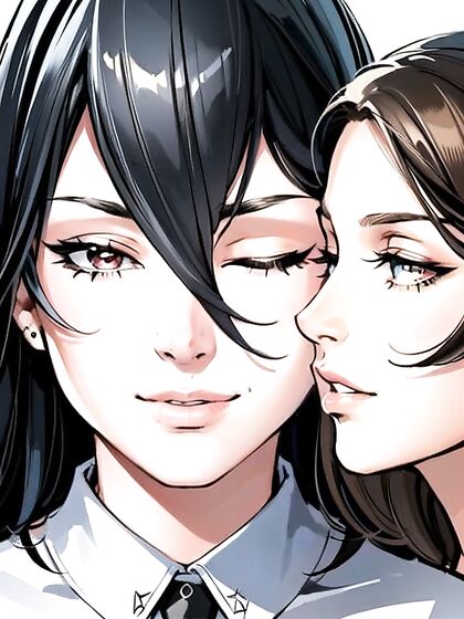 Girl 18+s Close Their Eyes for Passionate Kisses in Hentai AI Porn