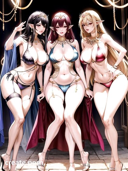 Belly Dancer with Glowing Eyes Seduces in Safe-for-Work Hentai AI Image