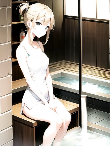Showerhead and Bucket Action on Light Tile Floor with Plastic Stool Hentai Fun