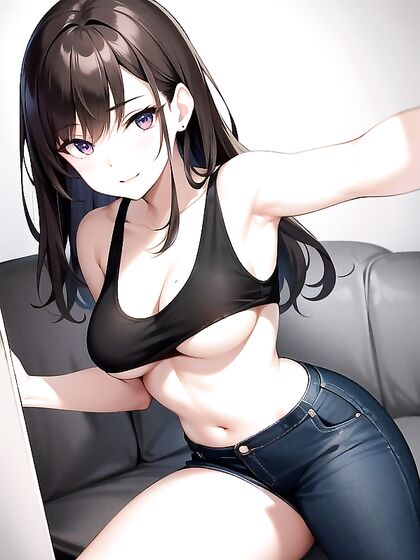 Brunette Takes Sexy Selfies in Steaming Hentai AI Image