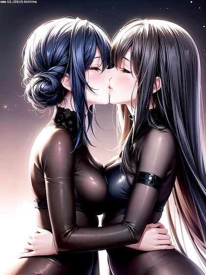 Lesbian Lovers Engage in Passionate Kissing Image inSTEAMY Hentai AI Image
