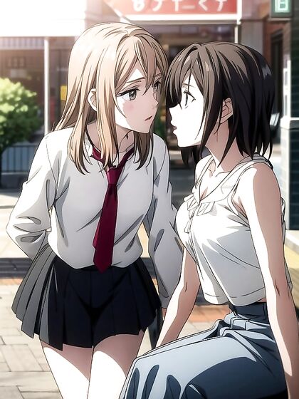 Intense Kiss and Waist Shot Action in Seductive Hentai AI Image