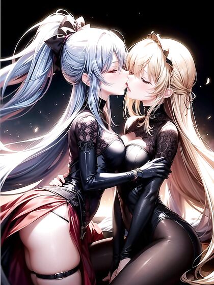 Eyes Closed Girl 18+s Lost in Pleasure on Wallpaper in Seductive Hentai AI Image