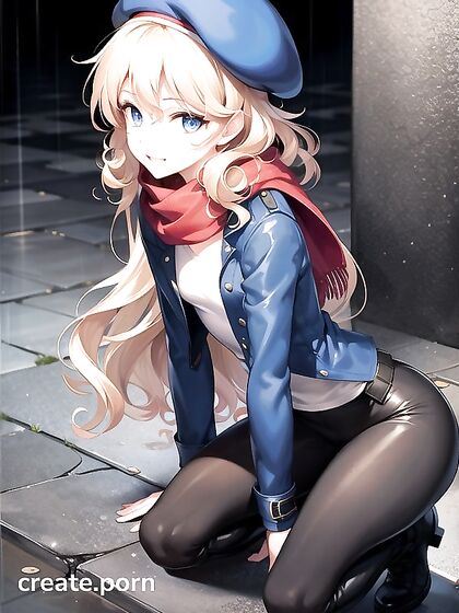 Skinny Blonde in Leggings Exploring Intense Hentai Pleasure