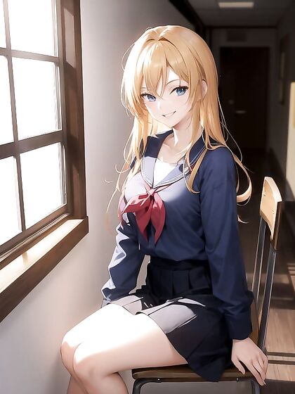 Blonde S-Style Anime Chick in steamy Hentai AI Image