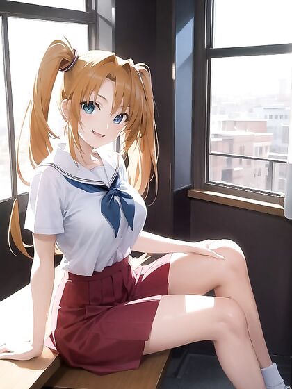 Pigtails Girl 18+ Enjoying Scenic Views in Absurdly Hot Hentai AI Image