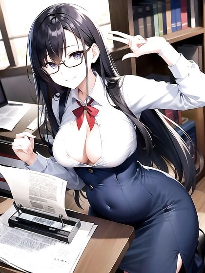 Girl 18+ in White Shirt Gets Seductive with Shiny Ring in Steamy Hentai AI Image