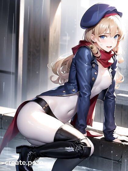 Cute 18-Year-Old Curly-Haired Teen 18+ in Seductive Hentai AI Image