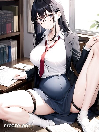 Girl 18+ Wearing Socks Smiles Seductively in steamy Hentai AI Image