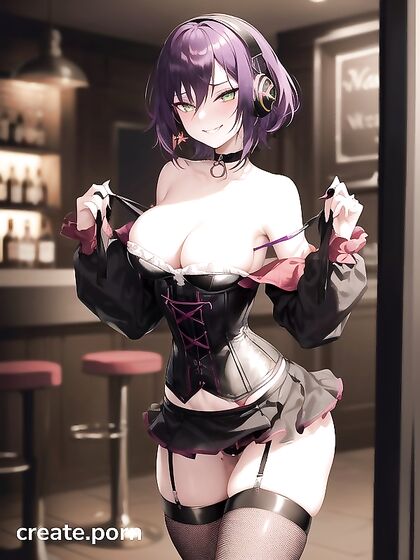Mischievous Glowing-Eyed Beauty Seduces in Thong for Steamy Hentai AI Image