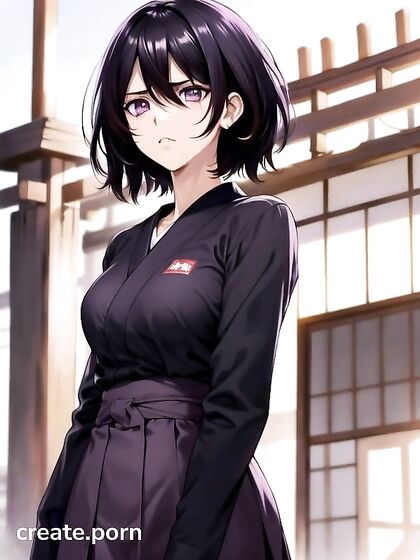 Manga-Inspired Black-Haired Beauty in Vibrant Color for Seductive Hentai AI Image