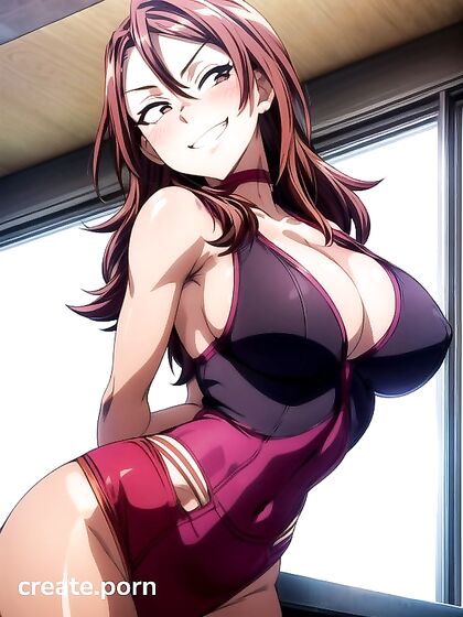 Brunette Enjoying the View Through the Window in Steamy Brown Hentai AI Image