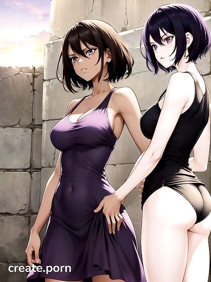 Sensual Dark-Skinned Beauty in Elegant Dress Takes Center Stage in Vibrant Hentai AI Image