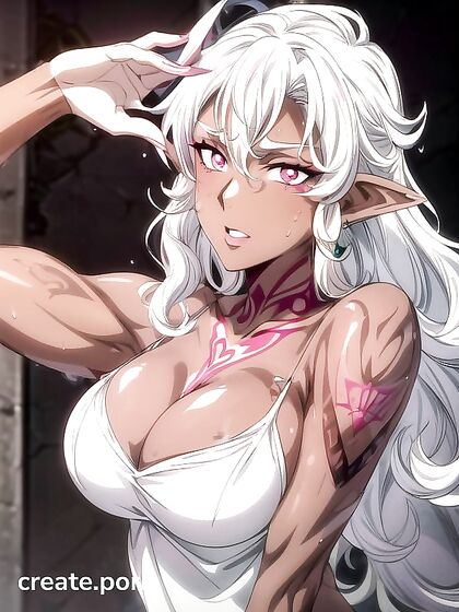 Glowing Eyes Capture Intense Pleasure in Detailed Hentai AI Image