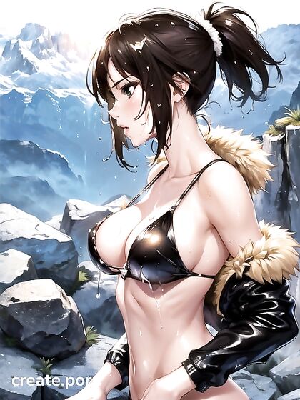 Teen 18+ Tan Lines Exposed in Seductive Side View Hentai AI Image
