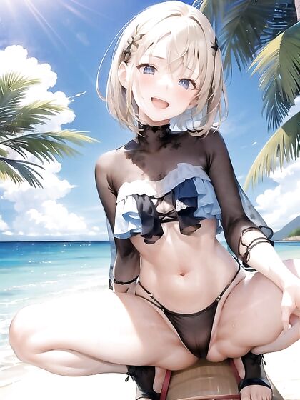 Naked Front View of a Seductive Anime Chick in Steamy Hentai AI Image