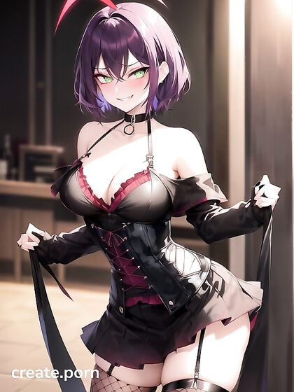 Pale-Skinned Bobcut Babe Gets Mischievously Naughty in Hentai AI Image