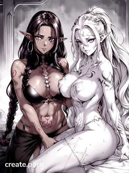 Sweaty Curvy Beauty with Black Hair in Steamy Hentai AI Image