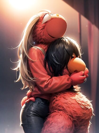 Elmo and the Muppet Girl 18+ Share Intense Wallpaper Moments in Hentai Bliss