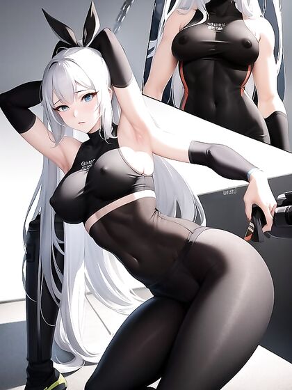 Noelle Silva Seductively Masturbates in Tight Leggings for Steamy Hentai AI Image