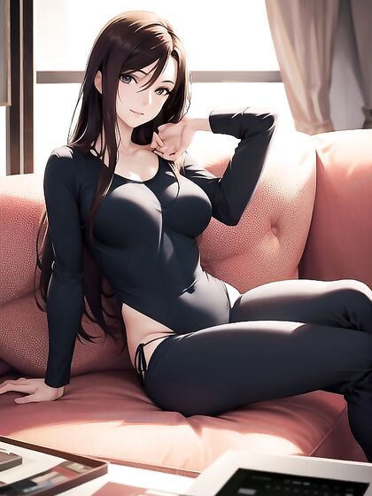 Relaxed Poses Highlighting Sensual Curves on a Cozy Couch inWarm Lighting Hentai
