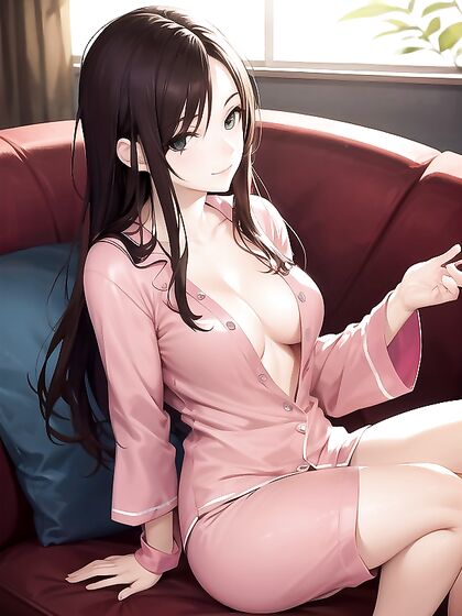 Hyper-Realistic Individual in Tight Pajama Onesie Seduces inLiving Room Hentai AI Image