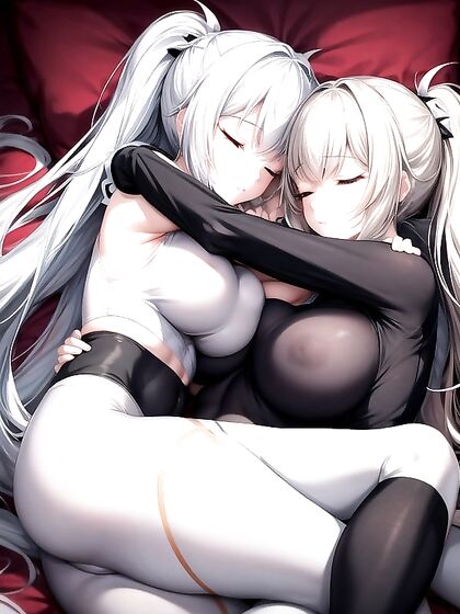 Two Girl 18+s Hugging Intensely with Hard Nipples in Ultra-Detailed Hentai AI Image
