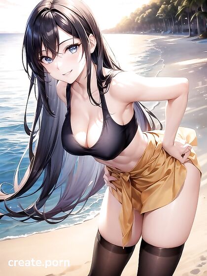 Sunny Shows Off Her Cleavage in Steamy Wallpaper Hentai AI Image