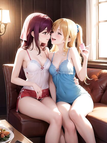 Professional Photography Captures Intimate Moments in a Cozy Indoors Hentai AI Image