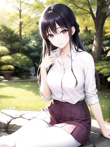 Lavender-Eyed Beauty in Tight Leggings for Ultra-Realistic Hentai Pleasure