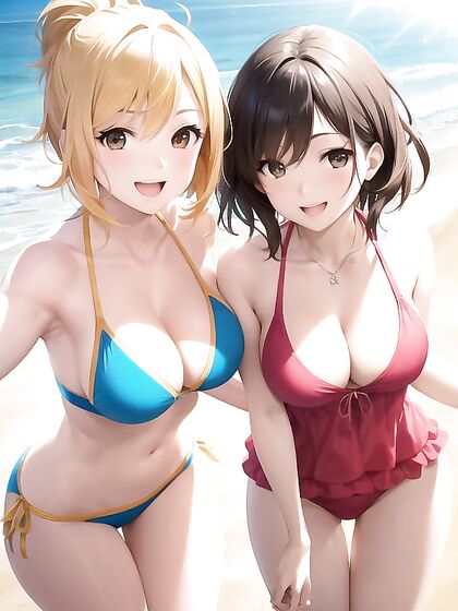 Hyper-Realistic Hentai AI Porn - Capturing Joyful Moments at the Beach