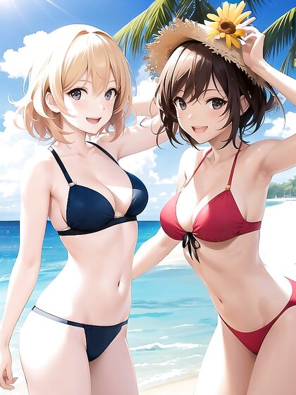 Smiling Models Share Light-hearted Moments in Hyper-realistic Hentai Photo Sessions