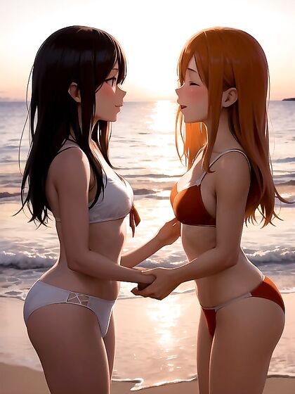 TwoGirl 18+s Bask in Romantic Sunset Vibes in Tight Fits forSTEAMY Hentai Moments