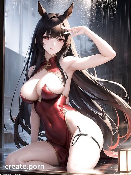 Ritual Dress at the Shrine Mountain - Female Poses in Seductive Hentai AI Image