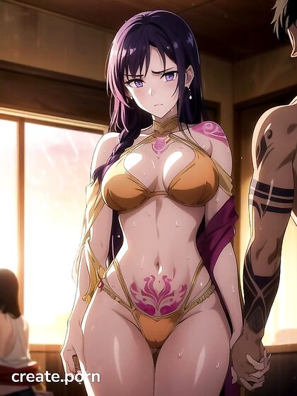 Two Pale-Skinned Lovers Inked in Intense Tattoo Hentai AI Image