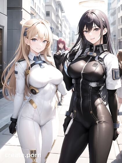 Nylon-Gloved Action in Futuristic Cityscape for Sci-Fi Hentai Thrills