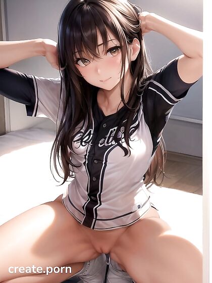 Close-Up Hentai AI Image with a fit light brown beauty
