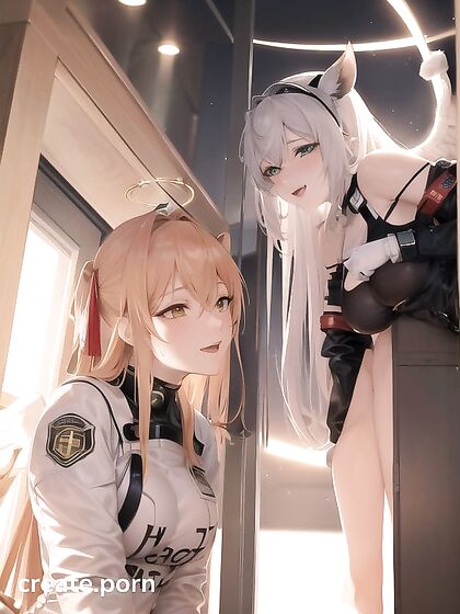 Two Teen 18+ Lovers Explore Passionate Nylon Glove Play in Steamy Hentai AI Image