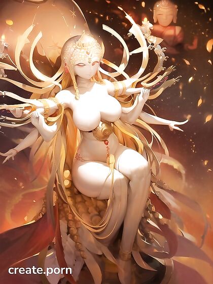 Meditating With Multiple Arms, Surrounded by Divine Light for Ecstatic Hentai Pleasure