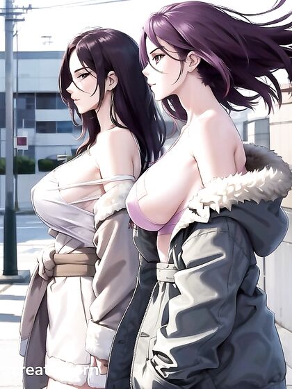 Sunny Strips Down in Vibrant Purple for Steamy Hentai AI Image