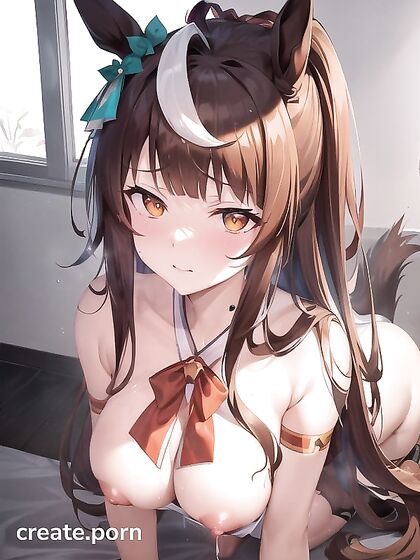 Wet Pussy and Blunt Bangs - Orange-Haired Anime Chick Gets Horny in Hentai AI Image