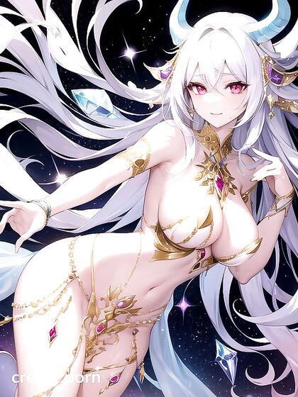 Crystal Skin Shimmers in Seductive  Hentai AI Image