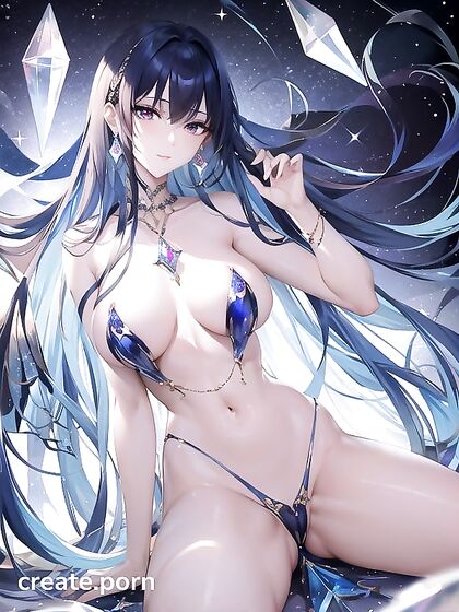 Jewel-Winged Beauty with Glittering Skin Shimmers in Translucent hentai Pleasure