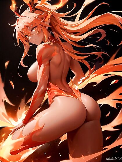 Ember-Glow Skin Patterns in High-Res Semi-Nude Hentai