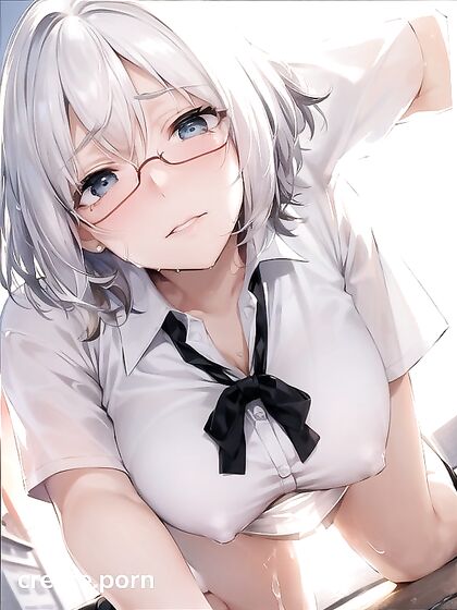 18-Year-Old Girl 18+ in Skirt and Glasses Enjoying Intense Hentai Pleasure