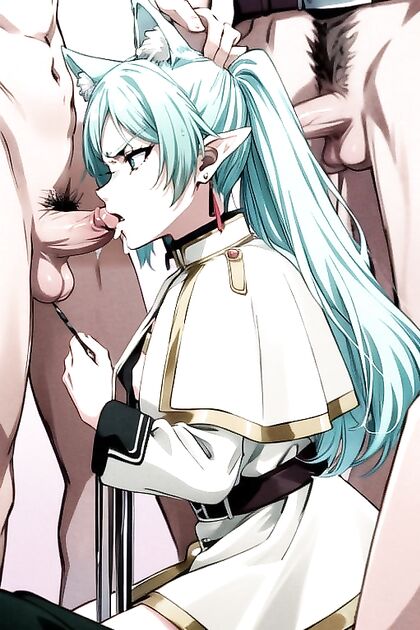 Glowing-Eyed Babe with Perfect Curves in Wallpaper-Sized Hentai AI Image