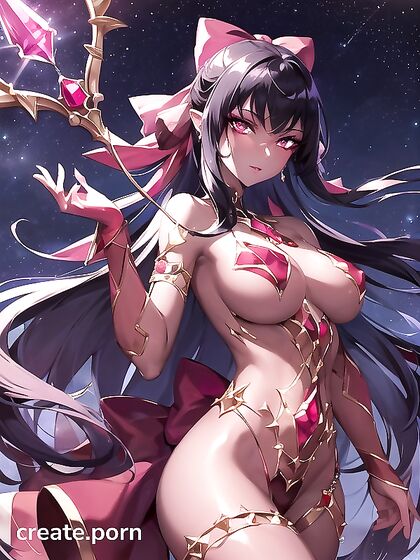 Hand-Drawn Crystal and Ruby Skinned Beauties in Seductive Hentai AI Image